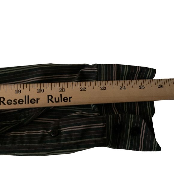 TAILORBYRD Mens Multi Color Striped Long Sleeve Shirt Size XL Contrasting Cuffs - Picture 10 of 16